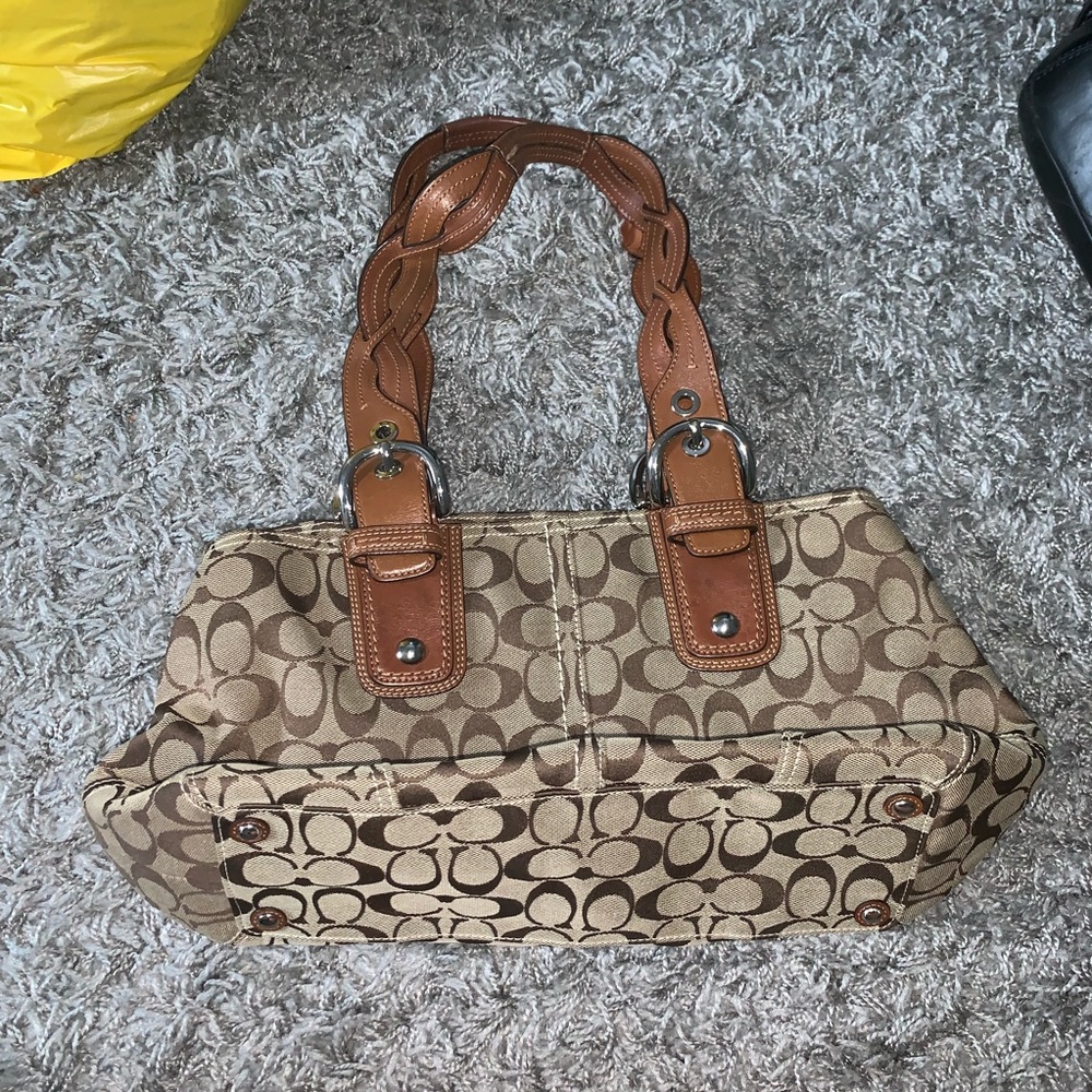 Tan coach shoulder bag!
